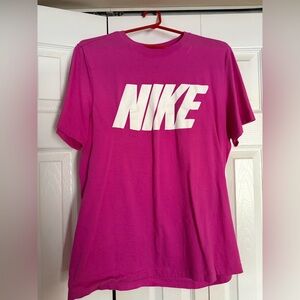 Nike Magenta Tee with White Logo